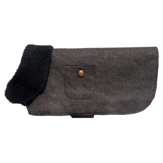 PA Brown Herringbone Dog Coat