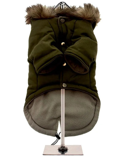 Designer Parka Khaki Dog Jacket