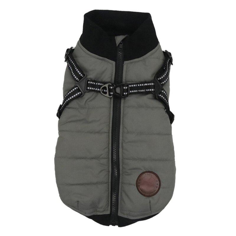 Waterproof Dog Clothes Winter Warm Pet Vest Zipper Jacket Coat For