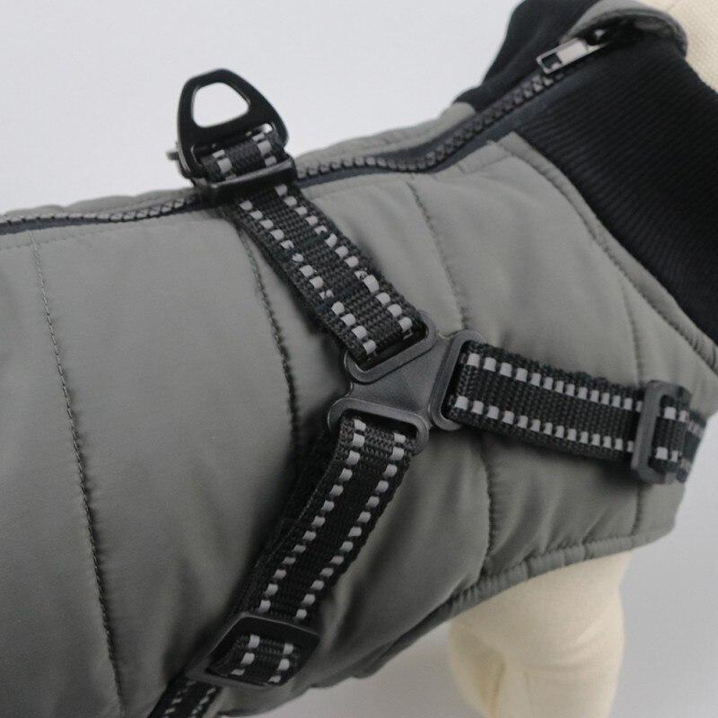 Waterproof Dog Clothes Winter Warm Pet Vest Zipper Jacket Coat For