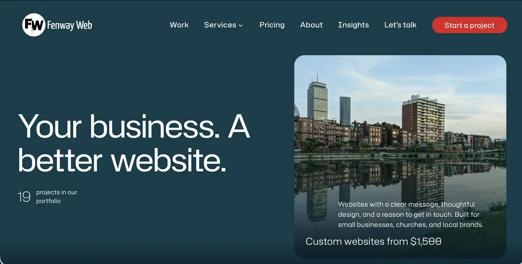 Fenway Web homepage — Your business. A better website.